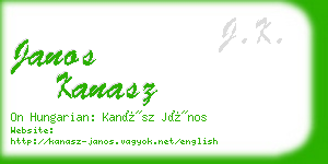 janos kanasz business card